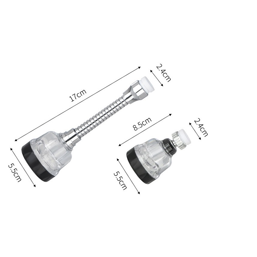 Đầu vòi nước inox nối dài tăng áp tiện dụng IN74