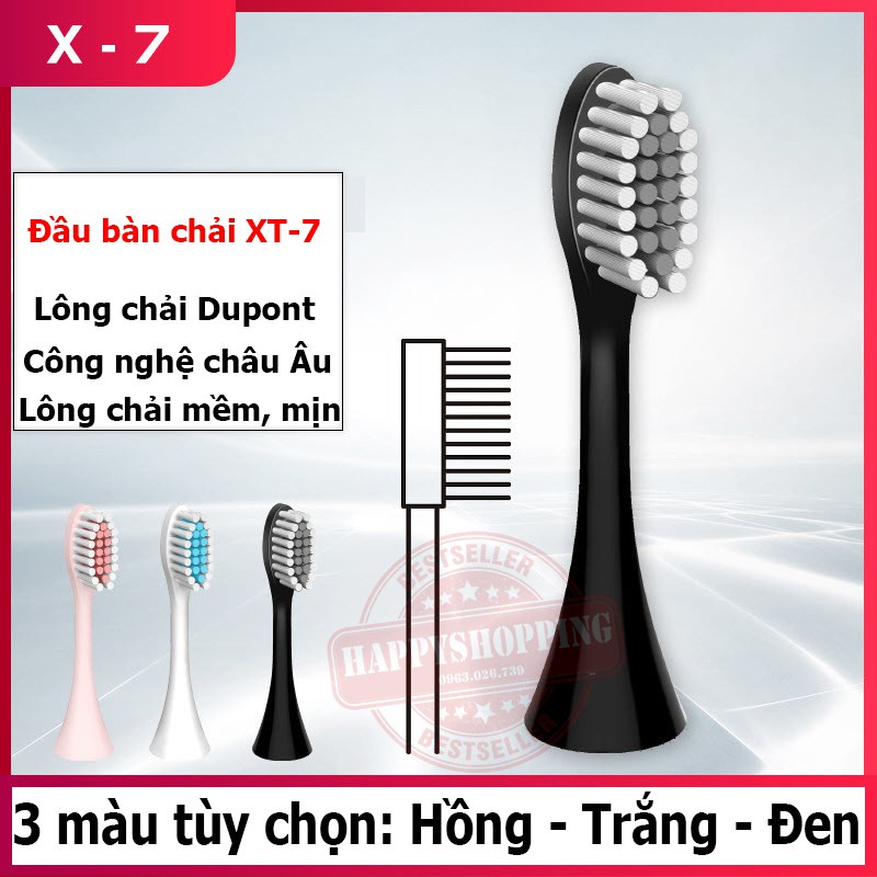 Bàn chải đánh răng điện Sonic X7 6 chế độ - TẶNG HỘP VÀ 4 ĐẦU BÀN CHẢi, Máy đánh răng Lông mịn, Bàn chải điện Chính hãng