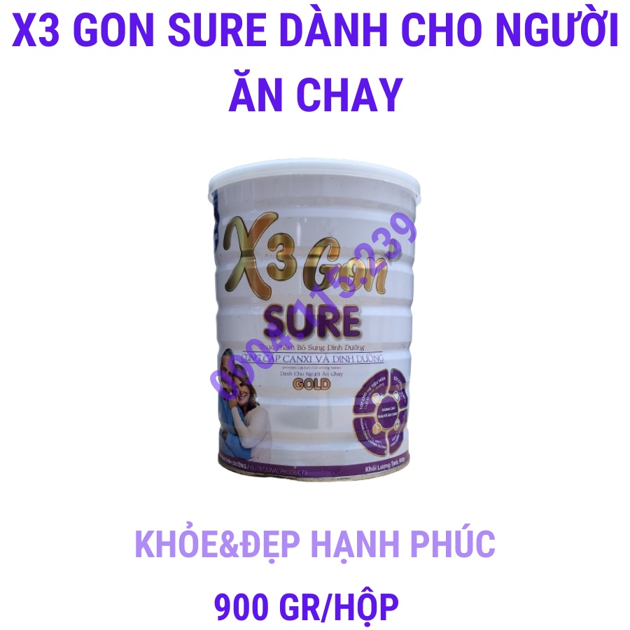 [ Date T5/24 ] Sữa x3 gon sure gold bổ sung dinh dưỡng cho người ăn chay – 900 gr/hộp