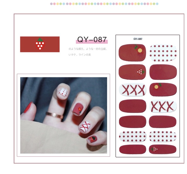 Bộ Dán Móng Tay Gồm 14 Nail Stick Không Thấm Nước Có Sẵn QY