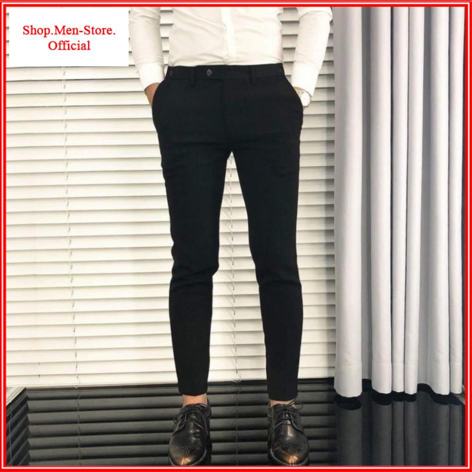 Quần âu nam phong cách Hàn Quốc dáng ôm thời trang vải chống nhăn không xù