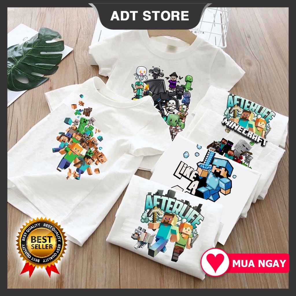 Bst Áo thun minecraft lego mô hình xây nhà cực đẹp cho bé trai bé gái đủ size giá rẻ cực HOT