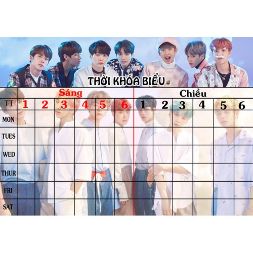 THời khóa biểu BTS