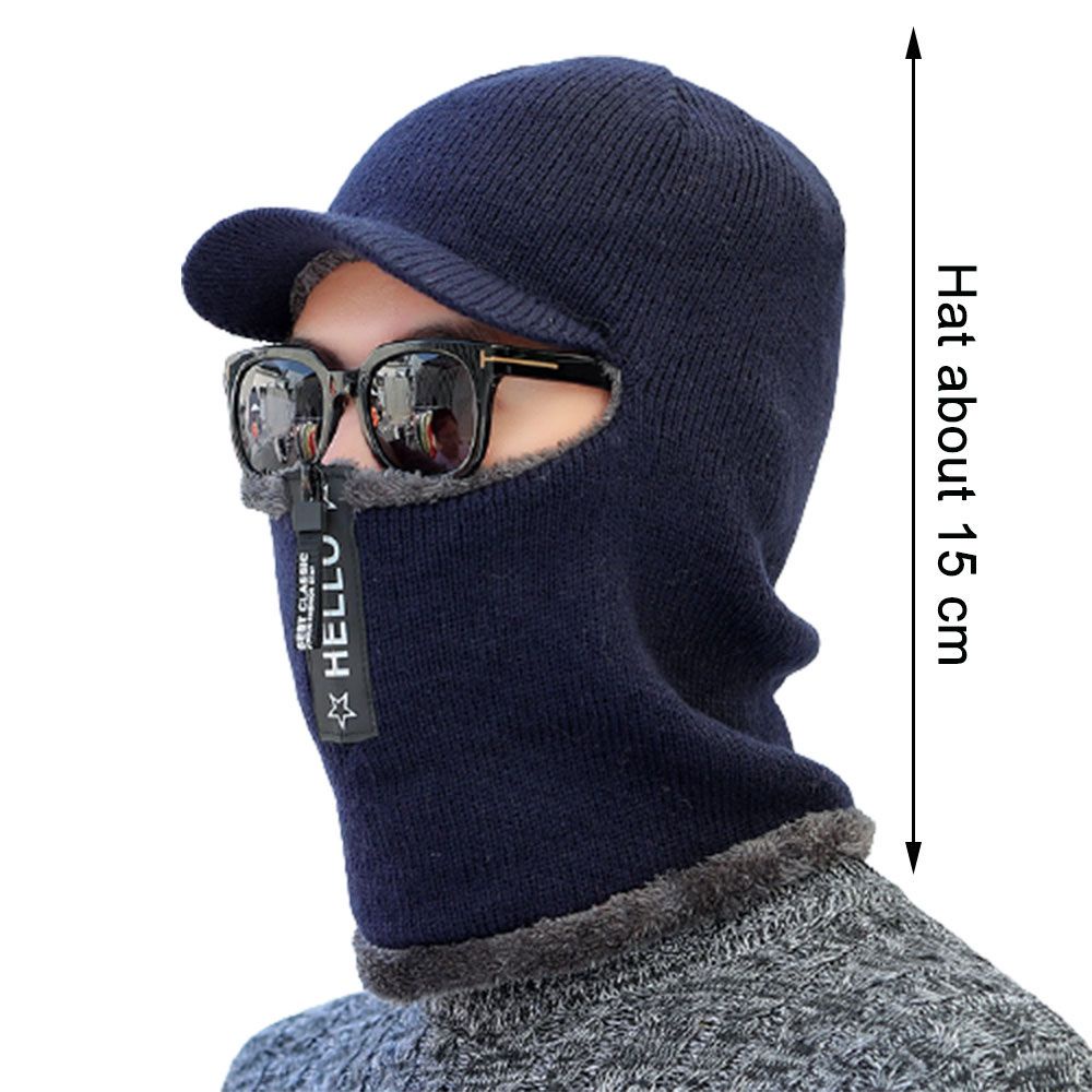Nón len trùm đầu kèm khăn choàng giữ ấm chống gió nhiều màu thời trang mùa đông