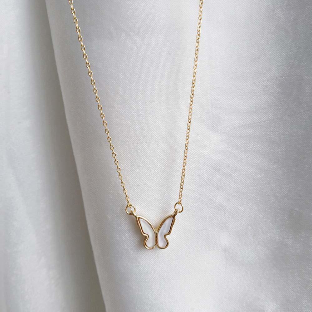 ANEMONE Vòng cổ Mặt Hình Bướm Nhỏ Đơn Giản Cho Nữ