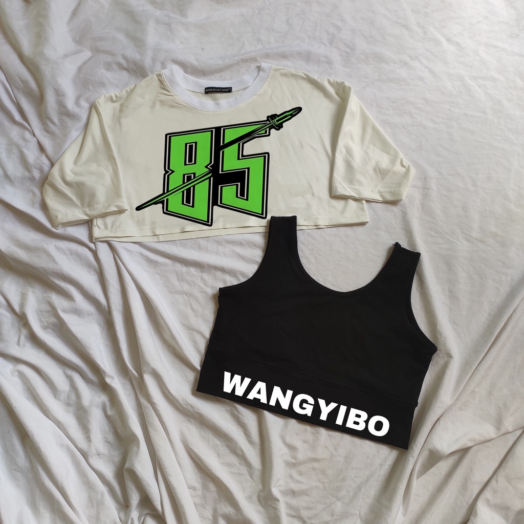 SET ÁO CROPTOP BJYX BÁC QUÂN NHẤT TIÊU - ÁO CROPTOP IN HÌNH VƯƠNG NHẤT BÁC, TIÊU CHIẾN