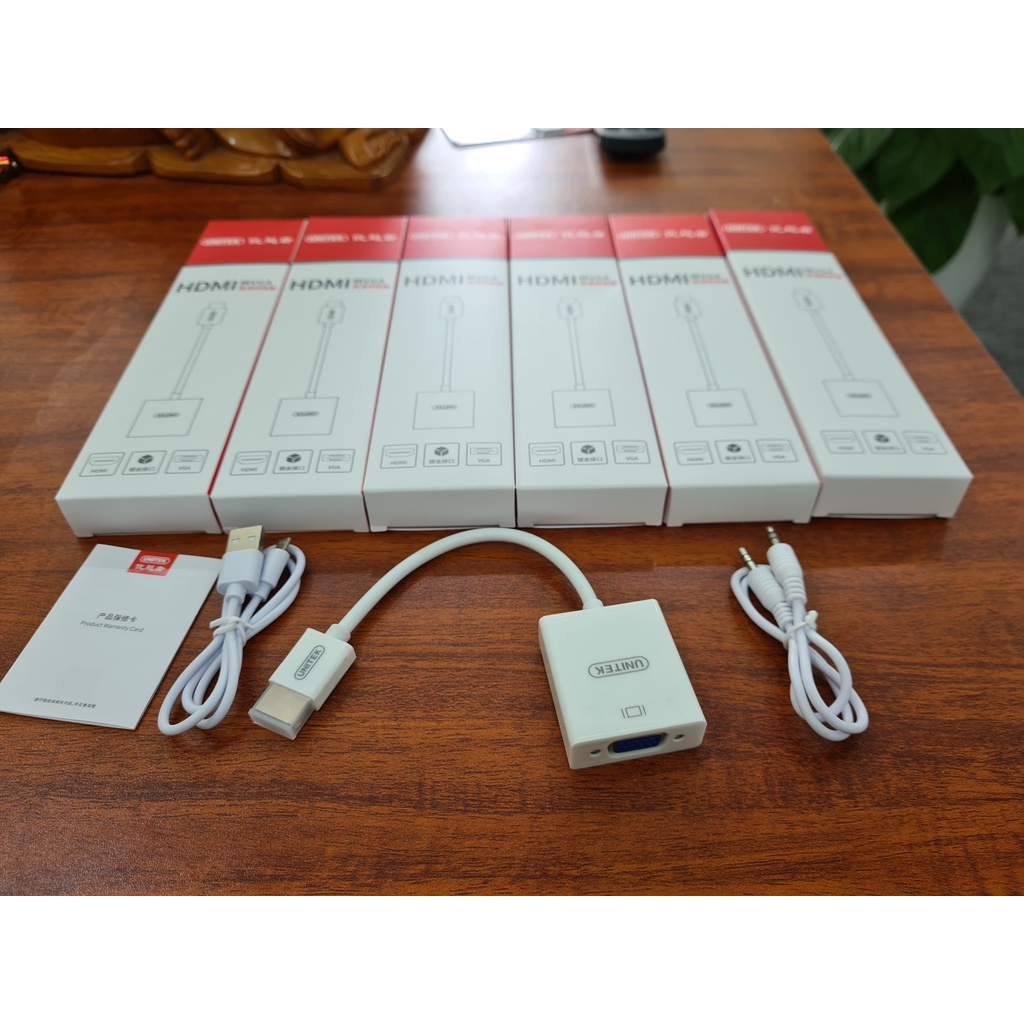 Cáp chuyển HDMI sang VGA Unitek Y-6333WH - chính hãng bảo hành 12 tháng 1 đổi 1 mới 100%