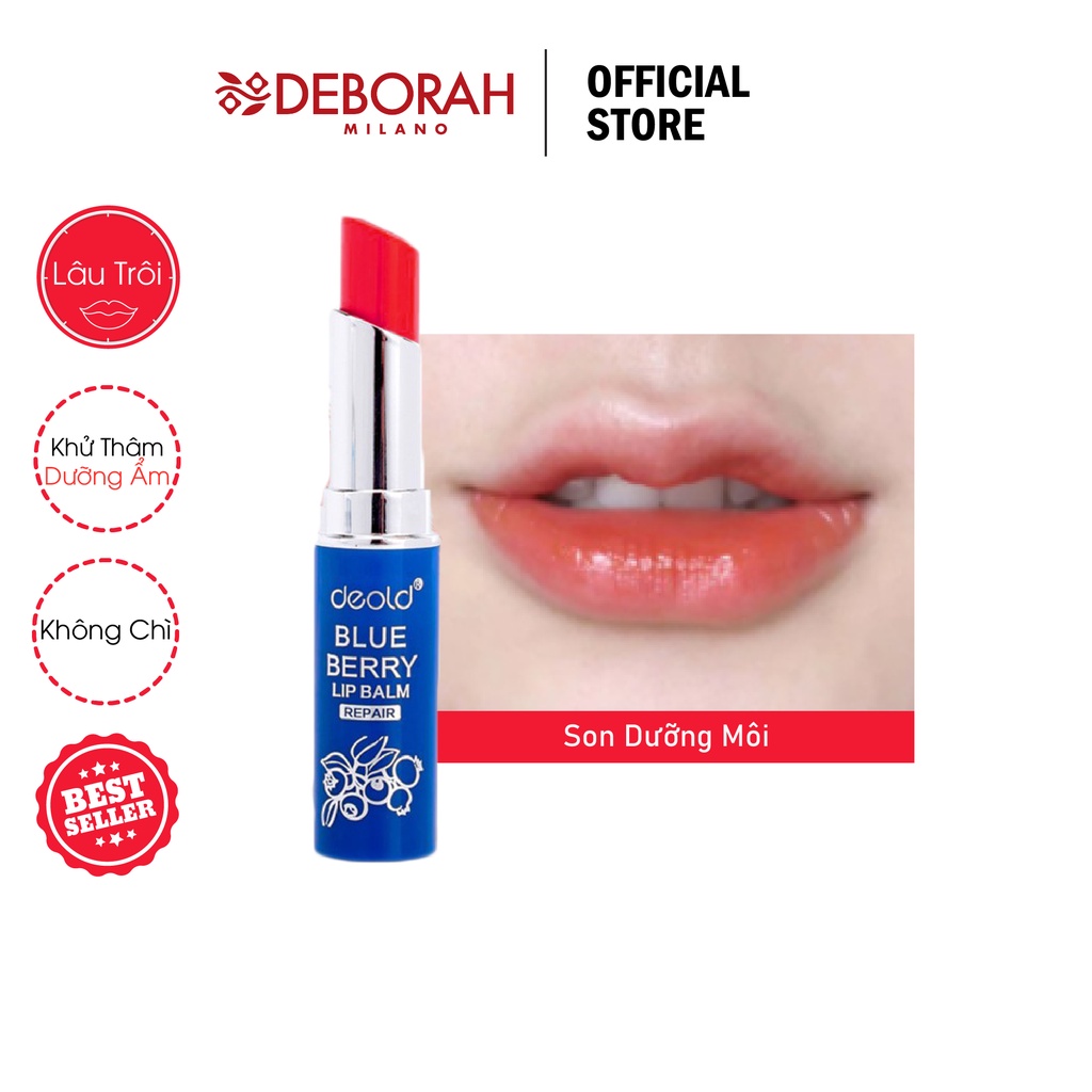 Son Dưỡng Ngừa Thâm Môi Deold Blueberry Lip Balm màu Đỏ Tươi 3.3g [Hàng chính hãng] | BigBuy360 - bigbuy360.vn
