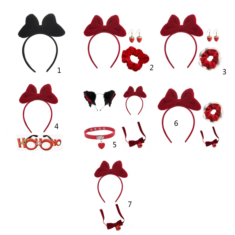 Băng Đô Vải Nhung Đính Chuông Và Tai Mèo