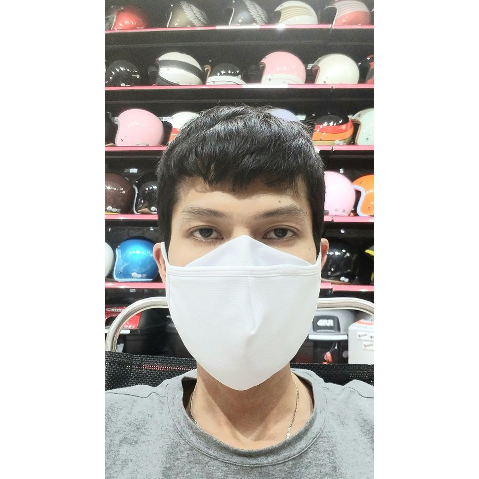 Khẩu trang vải kháng khuẩn Protech mask Pro-biker (Trắng)