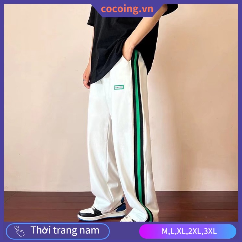 Quần ống rộng Họa Tiết Kẻ Sọc Thời Trang Cho Cặp Đôi