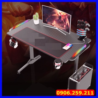 Bàn chơi game cao cấp có đèn led , bàn làm việc cao cấp chân thép tĩnh điện cao cấp