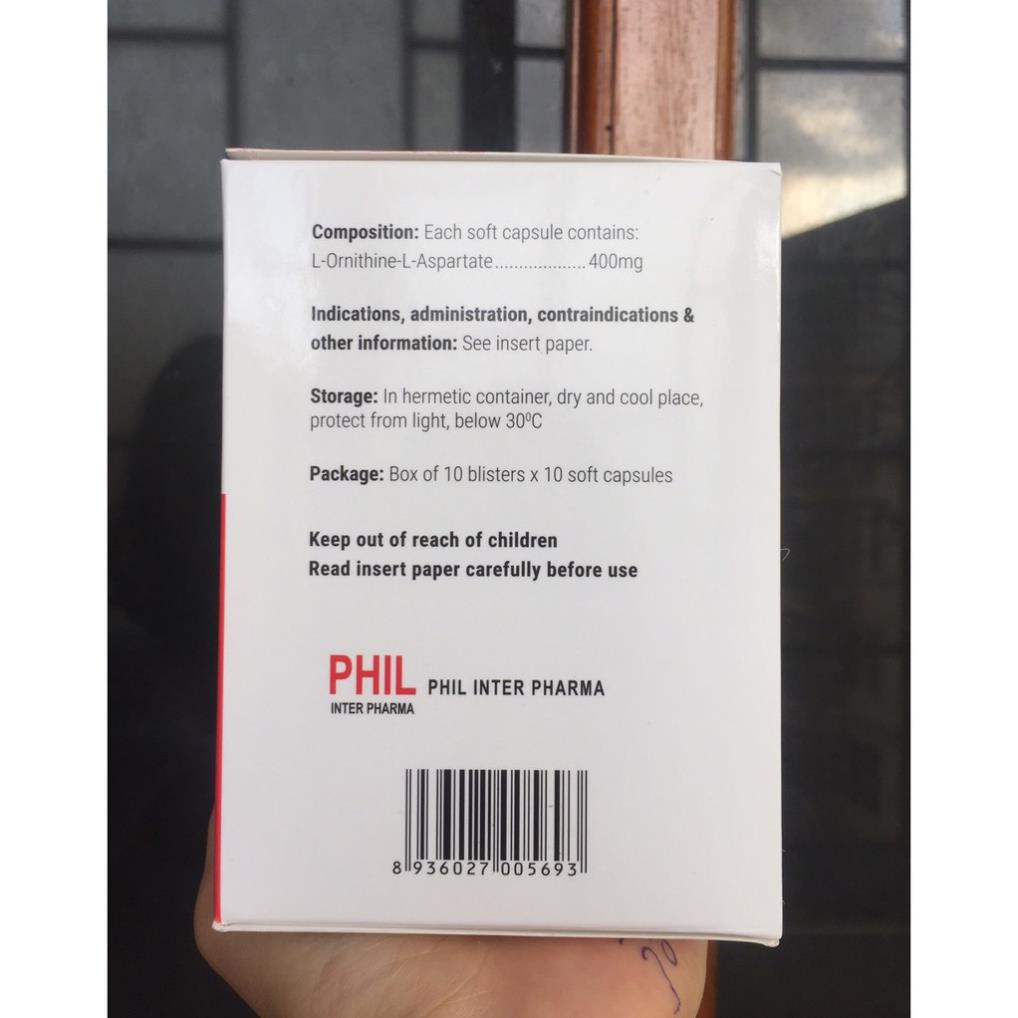 Bổ gan Batonat hộp 100 viên ⚡chính hãng⚡L-Ornithine-L-Aspartate 400mg