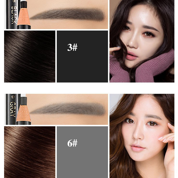 Chì xé kẻ mày cứng phẩy sợi Eyebrow Pencil sắc nét nhiều màu tùy chọn