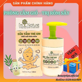 (+Quà) Sữa Tắm Ngừa Rôm Sảy Cảm Gió Cho Bé I'M NATURE 120ml