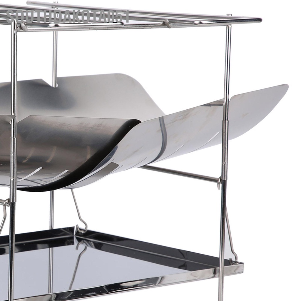 [Hàng Sẵn] Bếp Nướng Than BBQ Bằng Thép Không Gỉ Thiết Kế Gấp Gọn Tiện Dụng ngoài trời【Southdakota051】