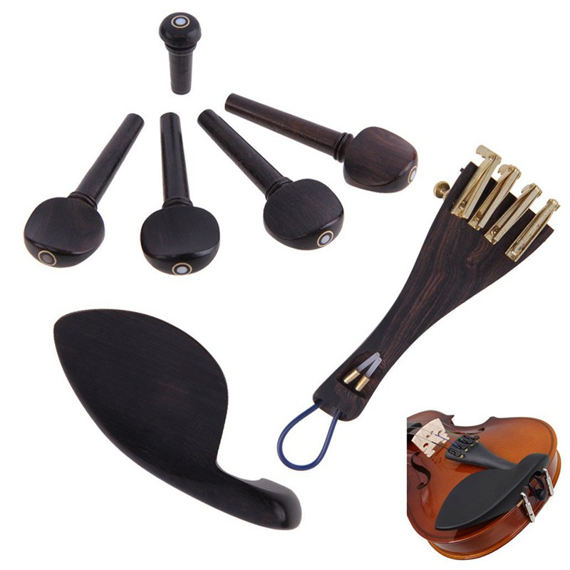 Set 4 Chốt Giữ Dây Đàn Violin Gỗ Mun Tự Nhiên 4 / 4