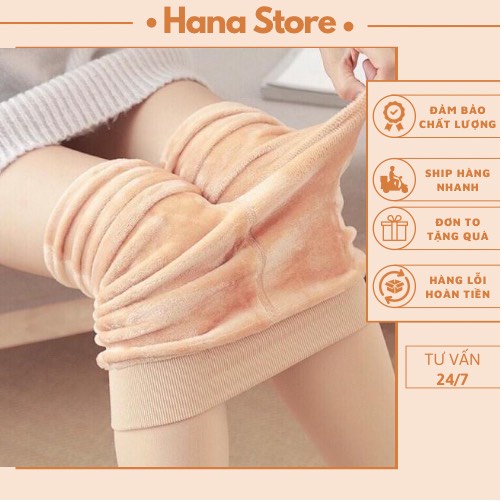 Quần tất nữ lót lông Hana màu da chân siêu ấm dày dặn giữ nhiệt mùa đông_Hana Store