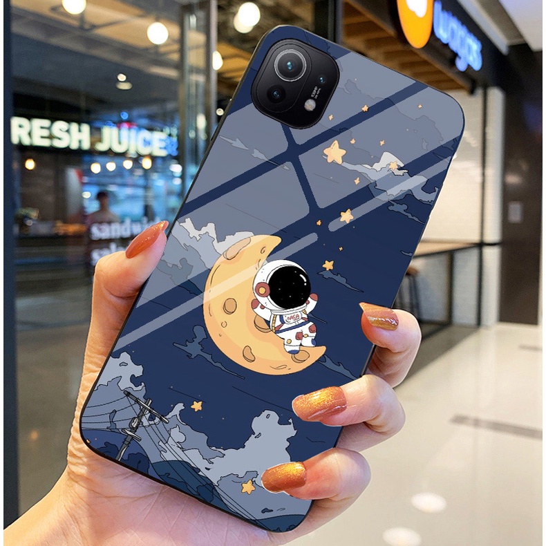 Ốp Lưng XIAOMI MI 11, MI 11 Lite, MI 11 LITE 5G NE Ốp kính bóng cao cấp Phi Hành Gia