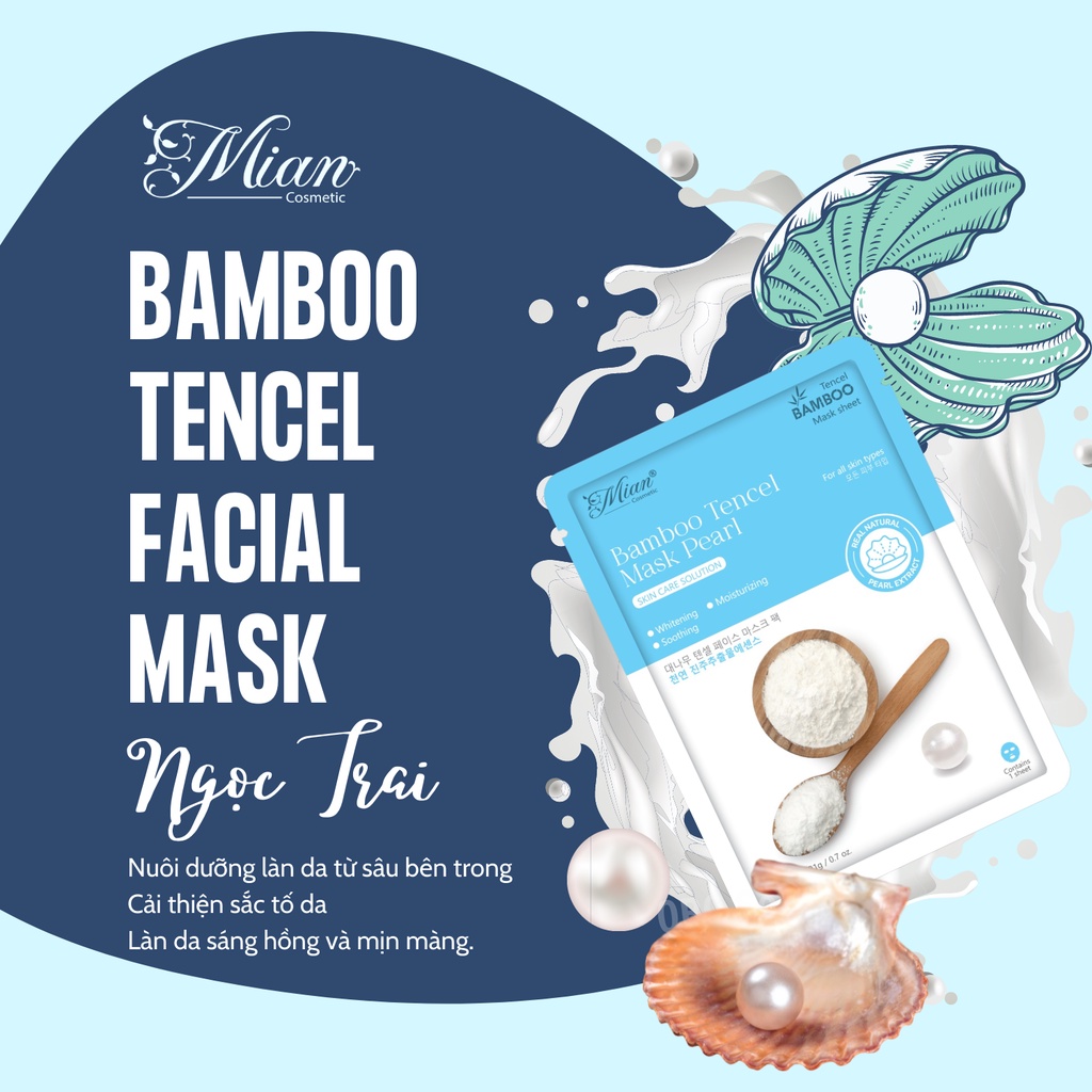 Mặt Nạ Dưỡng Da Bamboo Tencel  Mian Chiết Xuất Từ Ngọc Trai
