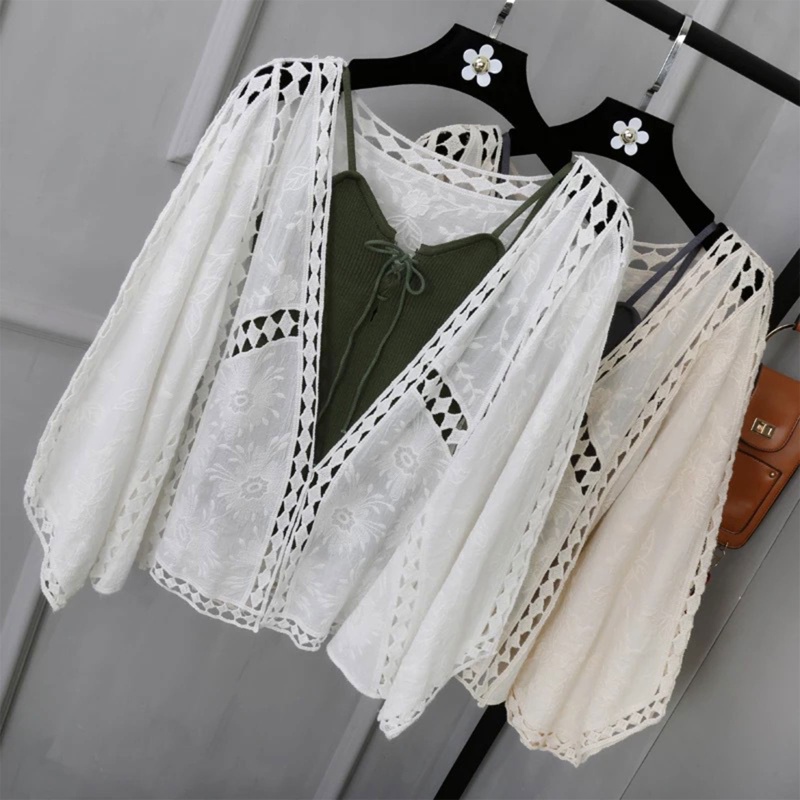 Áo Khoác Cardigan Mỏng Phối Ren Chống Nắng Thời Trang Mùa Hè Cho Nữ