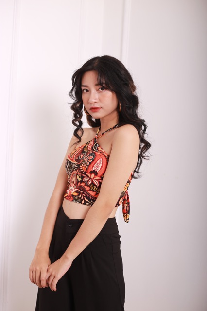 ĐỒ ĐI BIỂN /ĐI CHƠI - BRALETY TOP - YẾM BUỘC CỔ BÔNG HOA - A0039