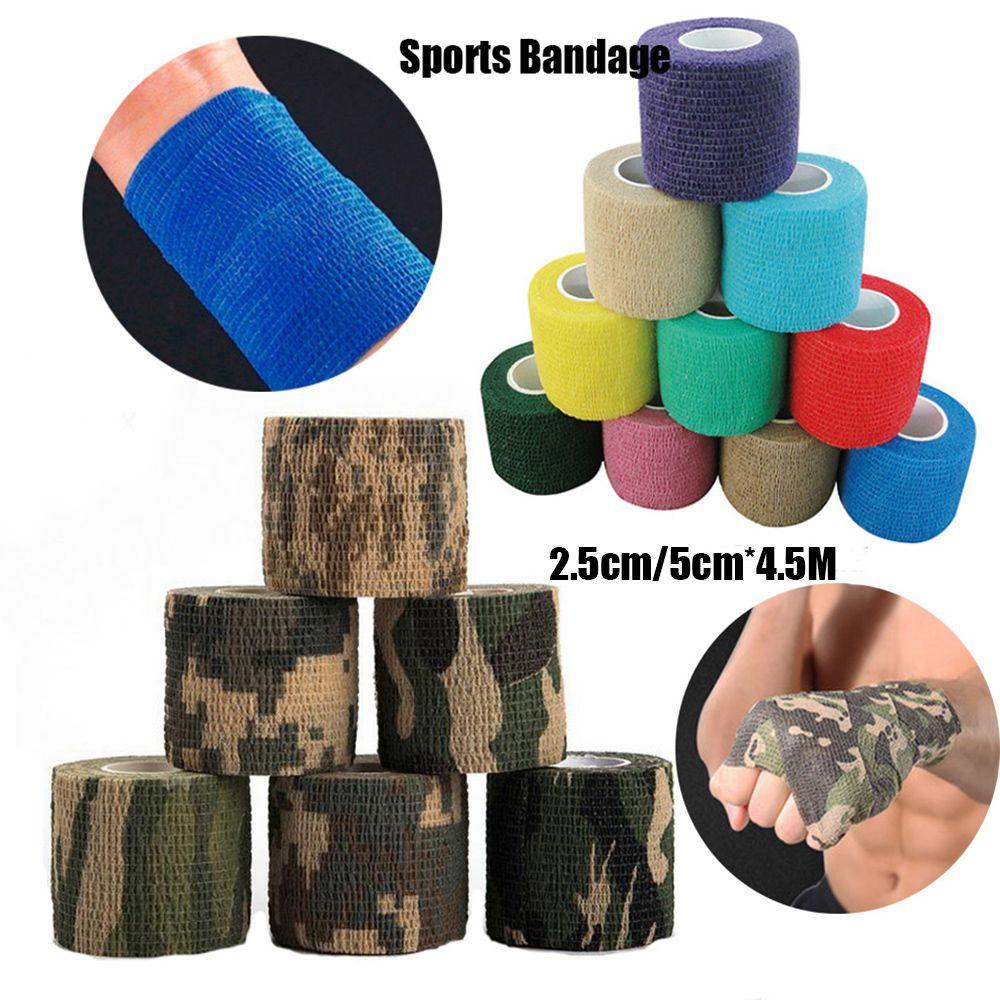 SHOUHOU 2.5/5cm*4.5M High Quality Sports Bandage Elastic Wrist Finger Sticker Muscles Care Strap Elastic Self Adhesive Treatment Gauze Medical Health First Aid Physio Muscle Tape/Multicolor