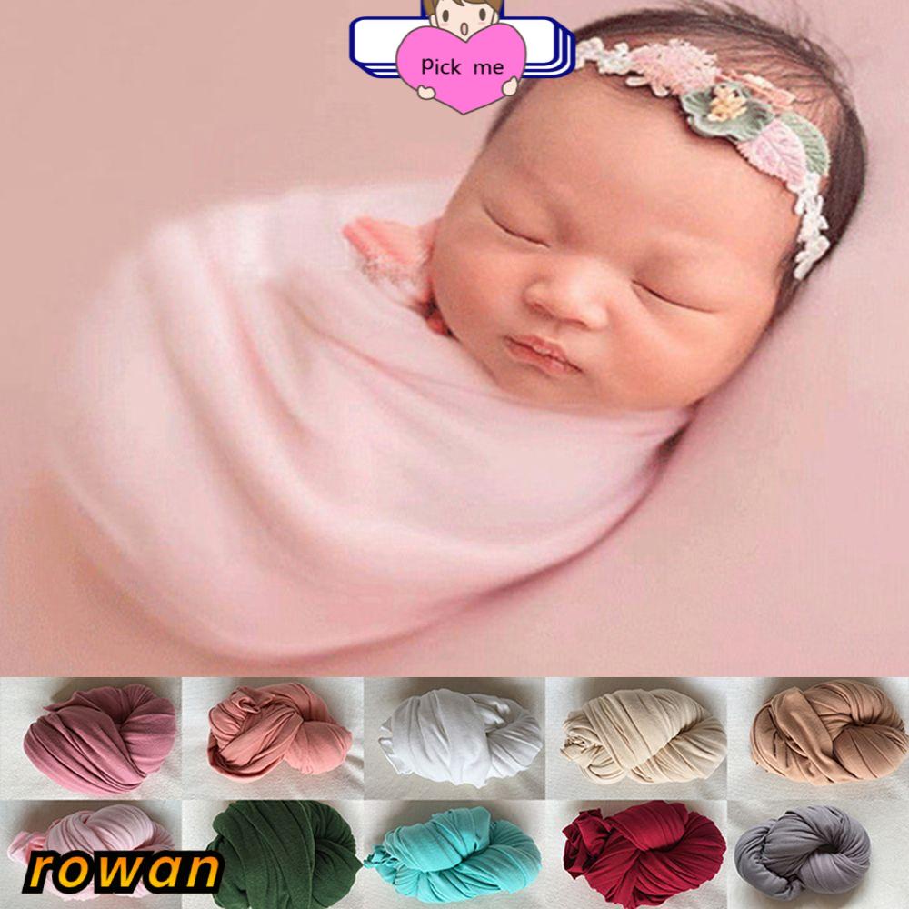 Chăn quấn trẻ sơ sinh bằng cotton mềm co giãn nhiều màu tùy chọn cỡ 40x160cm làm đạo cụ chụp ảnh