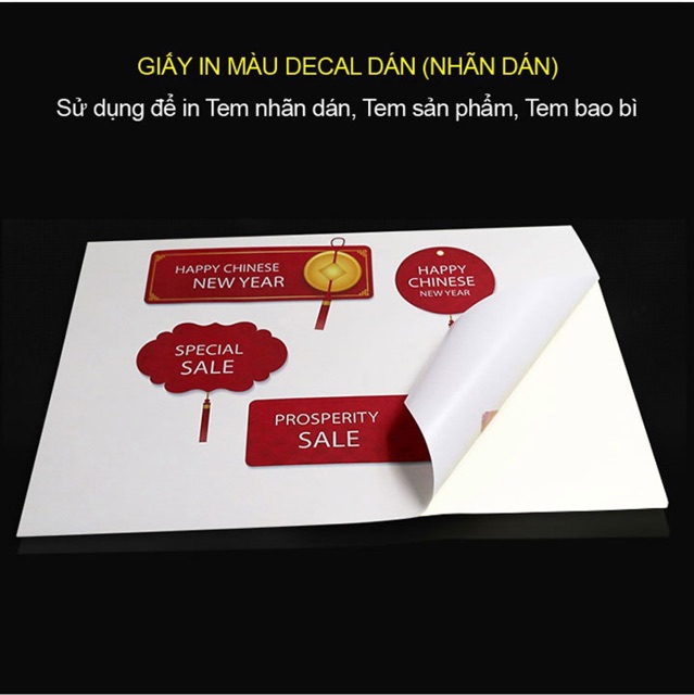 Decal Oji label đế trắng 100 tờ chỉ bán ship Hà nội