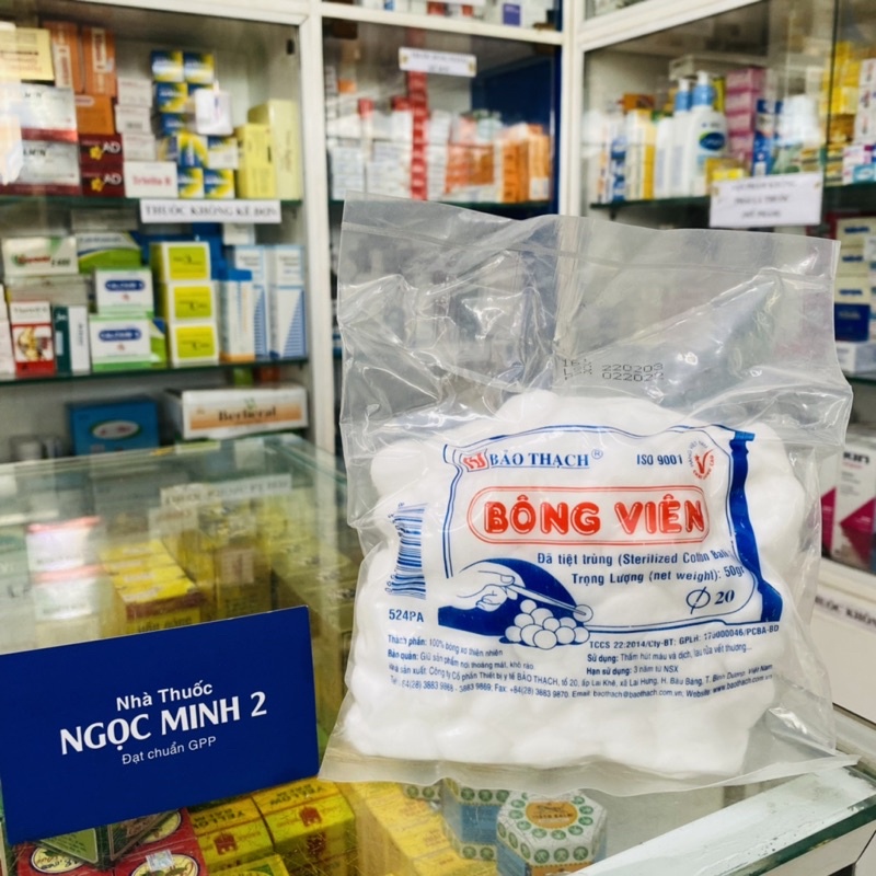 ✅ [Chính Hãng] Bông gòn viên Bảo Thạch tiệt trùng (50g)