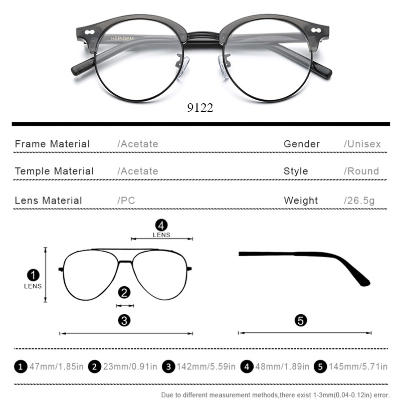 Mắt Kính Gọng Tròn Oversize Phong Cách Retro Thời Trang Cho Nam