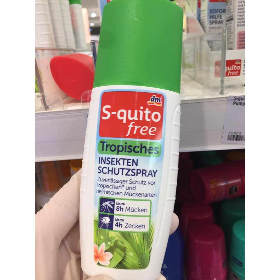 Xịt chống muỗi S quito Free 100ml và kem, xịt trị vết muỗi đốt cho trẻ em (Hàng nội địa Đức)