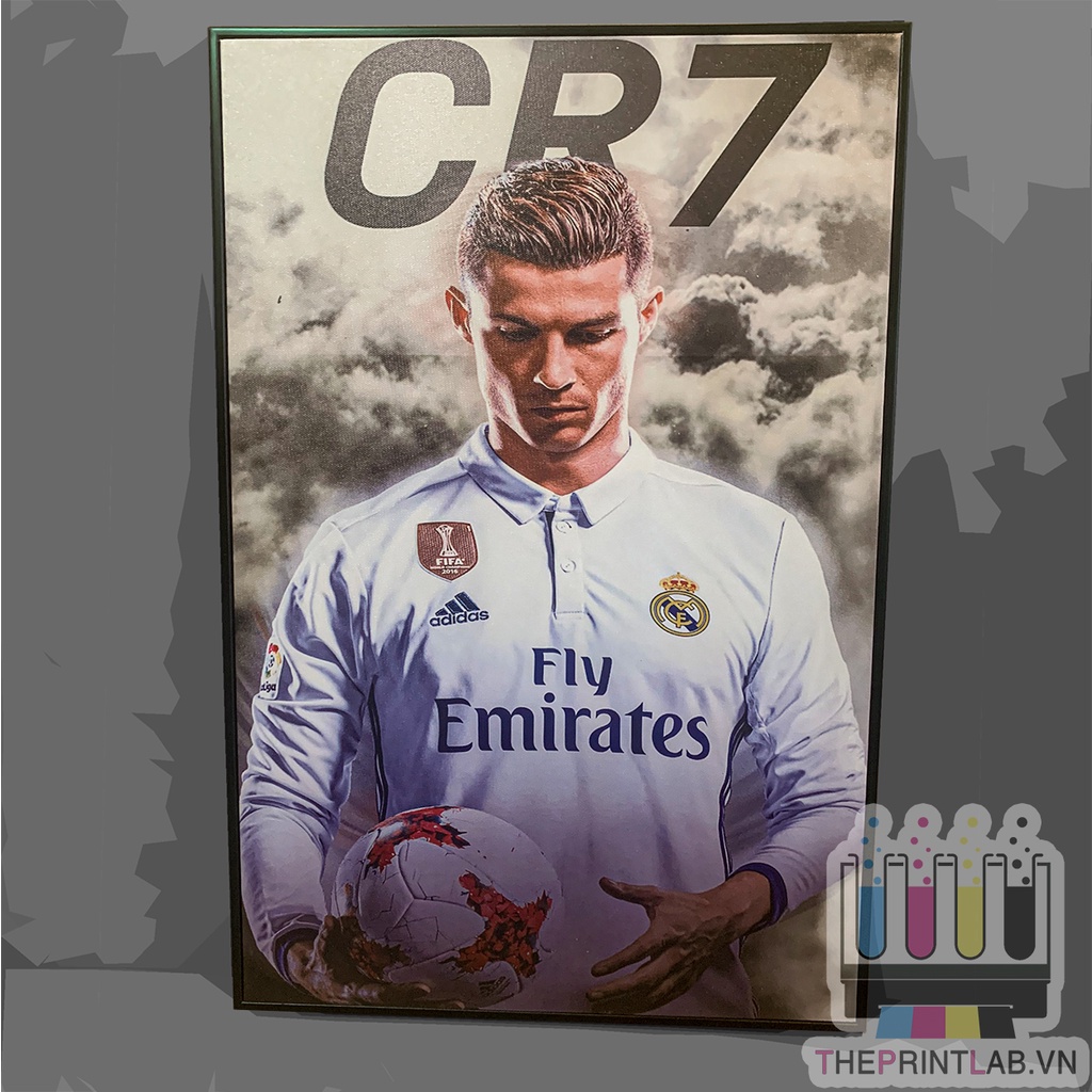 TRANH CANVAS CẦU THỦ BÓNG ĐÁ treo tường in theo yêu cầu - Lionel Messi M10 và Cristiano Ronaldo CR7 3