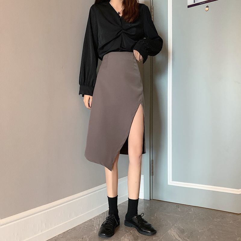 Chân váy Midi dài xẻ tà vạt chéo cá tính phong cách sang trọng có big size Mely's Fashion CV22 | BigBuy360 - bigbuy360.vn