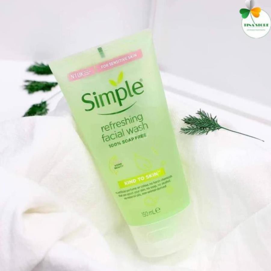 [Chính Hãng] Sữa Rửa Mặt Simple Gel Kind To Skin Refreshing Facial Wash Gel 150ml