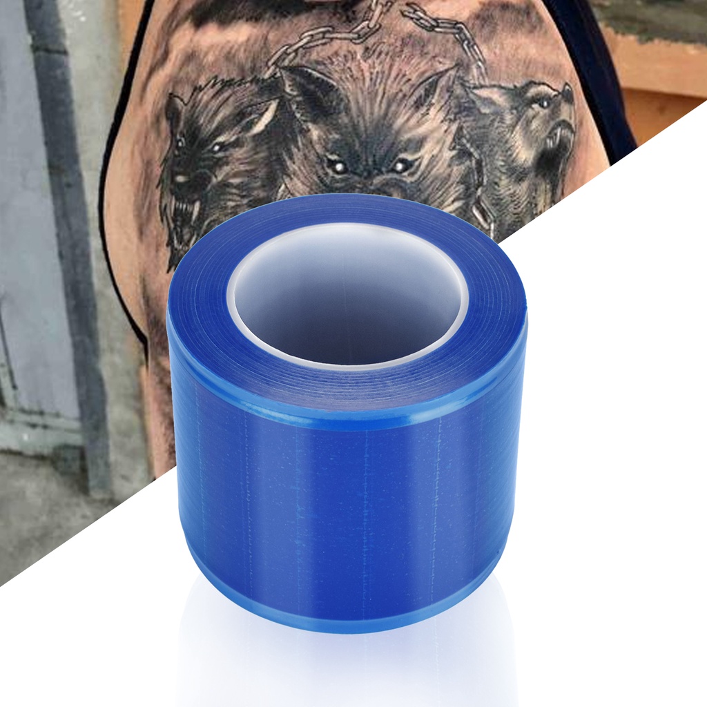 Cuộn 1200 Miếng Phim Bảo Vệ Hình Xăm Chống Nước Chống Bẩn Màu Xanh Dương Dùng Một Lần