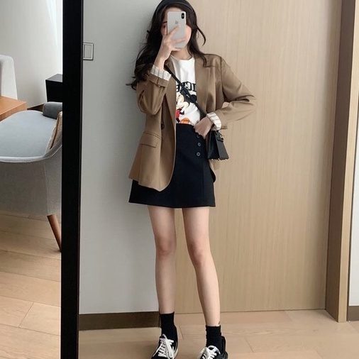 Áo Khoác Blazer Size XXS XS Form Nhỏ Màu Trơn Phong Cách Hàn Quốc Thời Trang Cho Nữ
