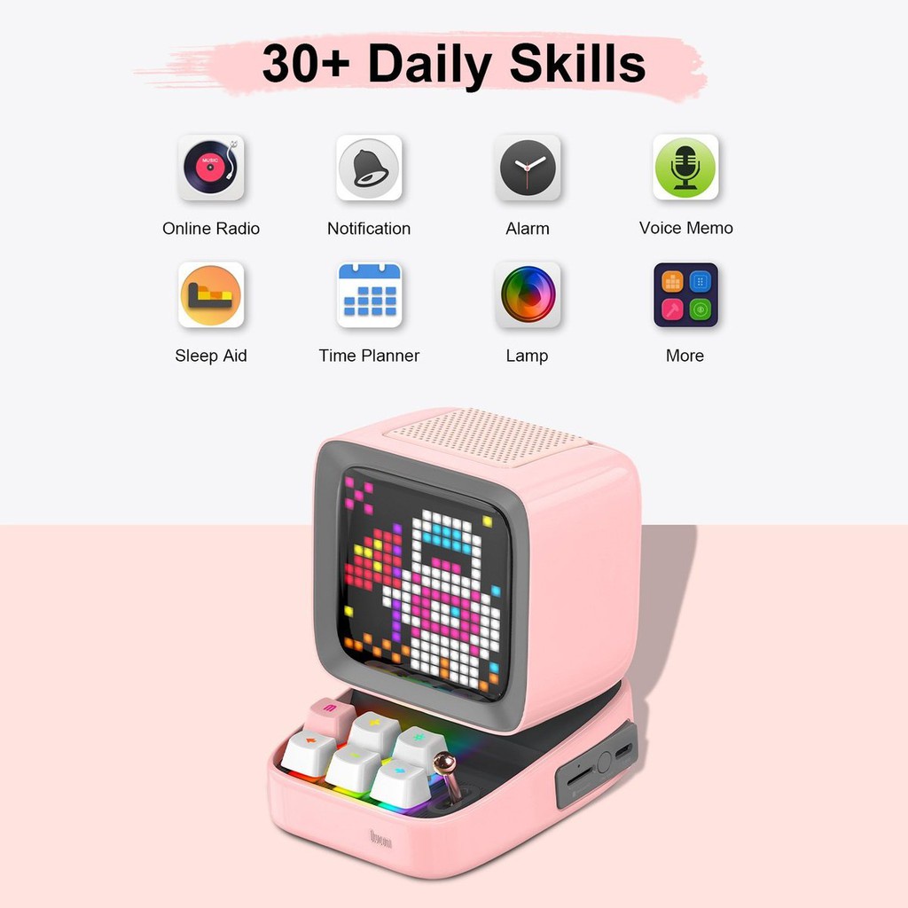 Divoom Ditoo Plus Retro Pixel Art Game Loa Bluetooth với màn hình phía trước điều khiển ứng dụng LED 16X16