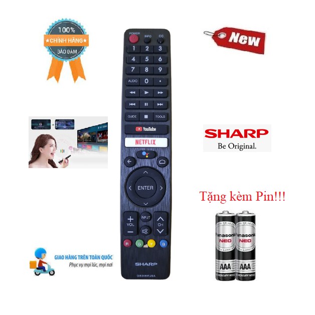 Remote Điều khiển tivi Sharp giọng nói GB346WJSA - Hàng mới chính hãng 100% Tặng kèm Pin!!!