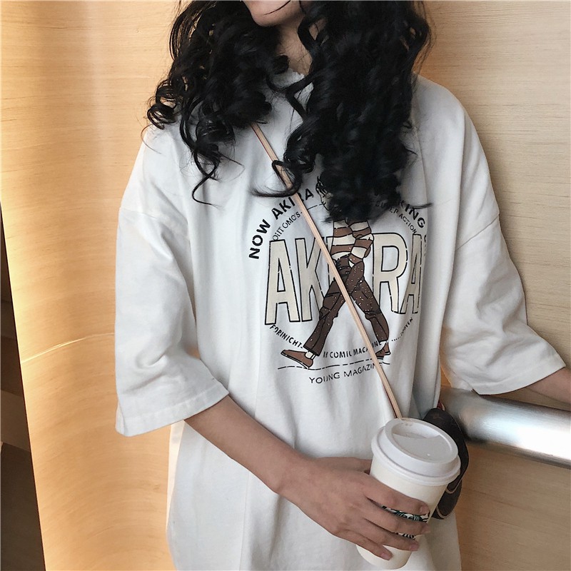 Xiaozhainv Áo thun form rộng tay ngắn thời trang | BigBuy360 - bigbuy360.vn