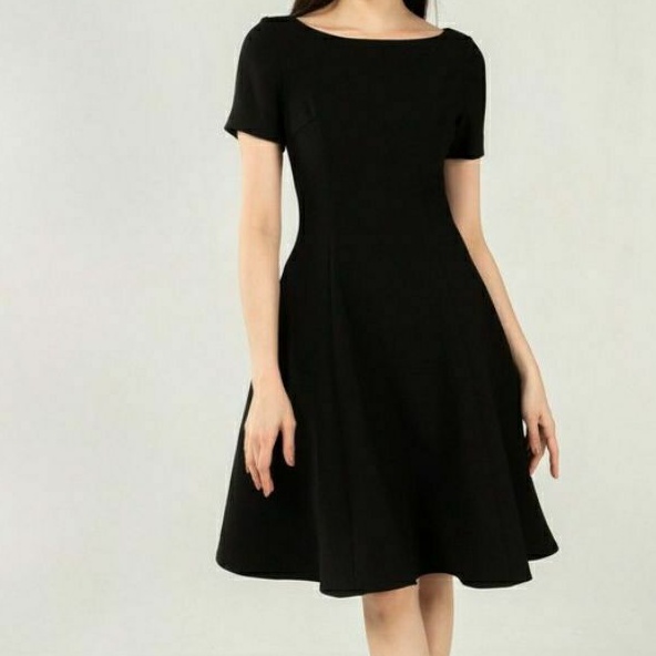 Váy đen xòe Elise,size M,nguyên