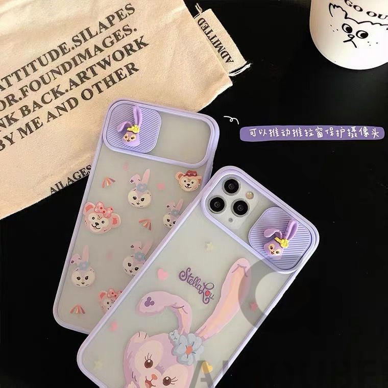 Cute cartoon rabbit pattern purple phone case 2021 model for iPhone 7 7P 8 8P X XR XS Max 11 Pro Max 12 Pro Max