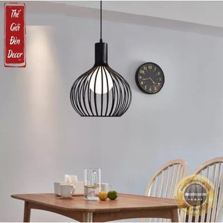 Đèn thả rọ sắt lồng nan lục bình D260