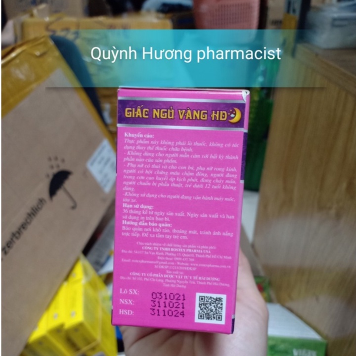 Viên uống GIẤC NGỦ VÀNG HD hộp 30 viên giúp giấc ngủ ngon và sâu hơn