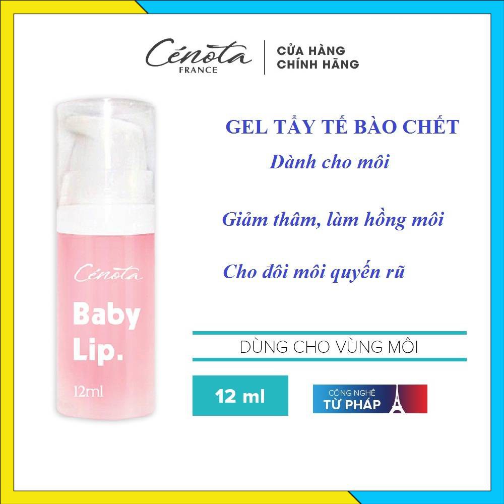 Gel tẩy da chết Cénota Baby Lip 12ml hỗ trợ làm mờ thâm môi - Mã C41