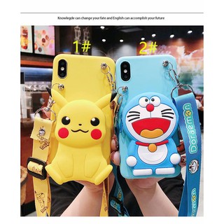 Ốp điện thoại có ví kiểu túi đeo hoạt hình nhiều mẫu mã cho Samsung note 5 8 9 10 plus J4 J6 plus J8 2018