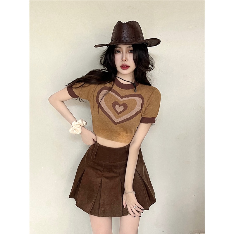 Cocory vn Áo Thun Dệt Kim Tay Ngắn Dáng Ôm Quyến Rũ Thời Trang Mùa Hè Cho Nữ Có 3 Màu Sắc