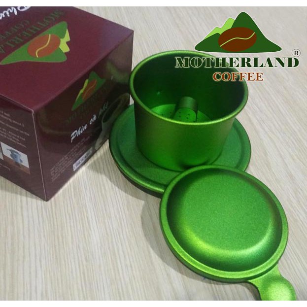 Phin pha cà phê màu xanh không logo