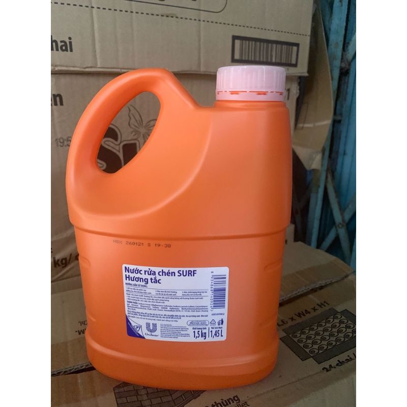 ⚡NƯỚC RỬA CHÉN SURF HƯƠNG TẮC  VÀ CHANH XẢ CAN 1,5KG
