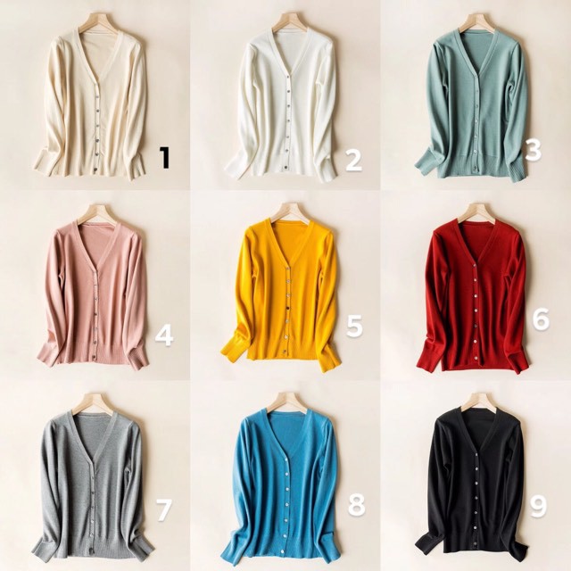 Áo khoác len Cardigan dáng lửng Mỏng Xuất Nhật basic phổ thông nhiều màu - tiemmaimeo1987 | BigBuy360 - bigbuy360.vn